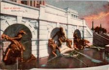 Washington DC postcard COURT OF NEPTUNE FOUNTAIN LIBRARY OF CONGRESS j/13 BD9225