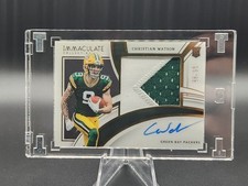 2022 CHRISTIAN WATSON #'d /99 Panini Immaculate ON CARD AUTO Rookie Patch RPA SP