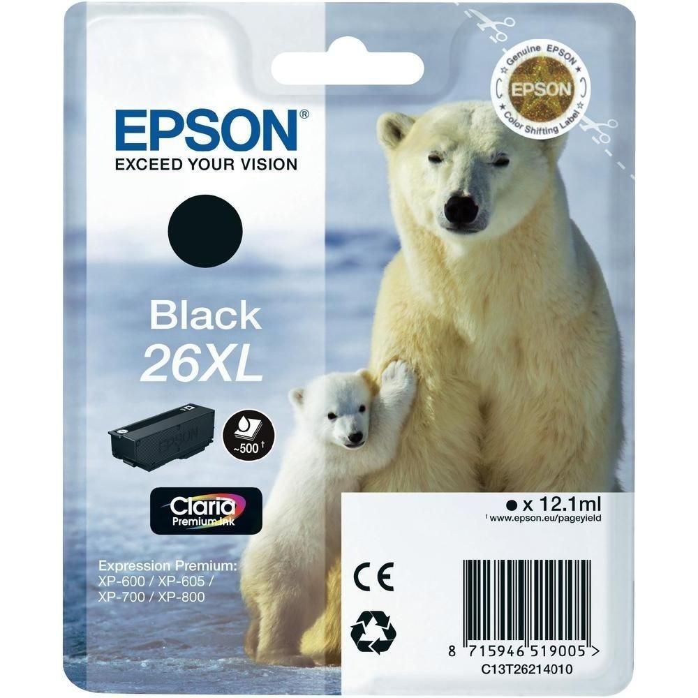 Encre Epson Ours Polaire cartouche noire XL compatible imprimante jet d'encre Expression Premium