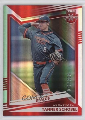 2022 Panini Elite Extra Edition Status Red 37/299 Tanner Schobel #68 9pa