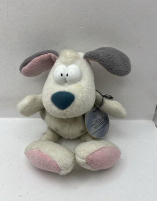 Carte Blanche Stripe Junior Plüschhund Stofftier graue Punkte rosa Füße 13 cm mit Etikett