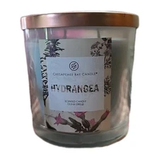 Chesapeake Bay Scented Candle HYDRANGEA Double Wick Medium Jar 13.5 Oz