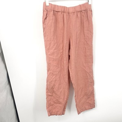 Haven Well Within Talbots Women Size Large Pants Mauve Pink Straight Linen