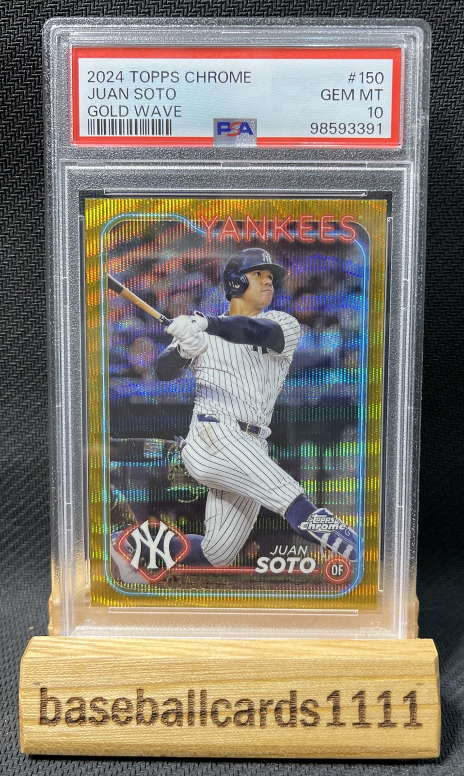 2024 Topps Chrome Juan Soto #150 Gold Wave /50💎 PSA 10 B3