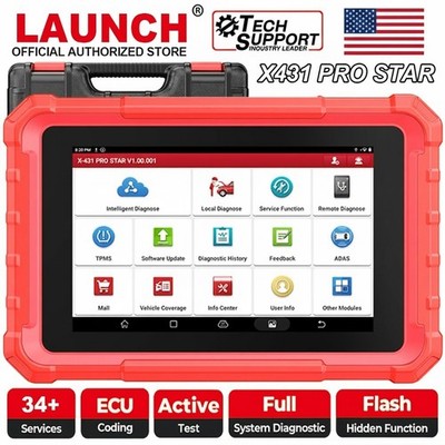 LAUNCH X431 Pro Star Bidirectional OBD2 Diagnostic Scanner Car TPMS ECU Coding