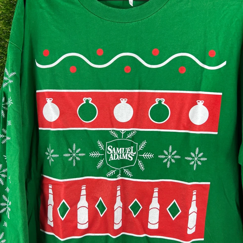 Samuel Adams Navidad Feo Suéter Manga Larga Camiseta XL Foto 3 de 4
