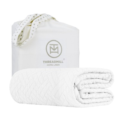 Threadmill Luxury Cotton Blankets All-Season 100% Cotton Coverlet Fits Full Bed