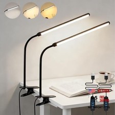 2 Pack LED Desk Lamp with Clamp,Eye-Friendly Clip on Lights 11inch/2 pack Black