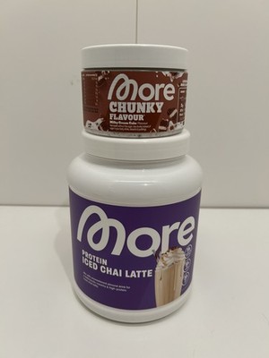 More Chunky Flavour Milky Cream Cake & 120g Protein Iced Chai Latte abgef Zipbeu