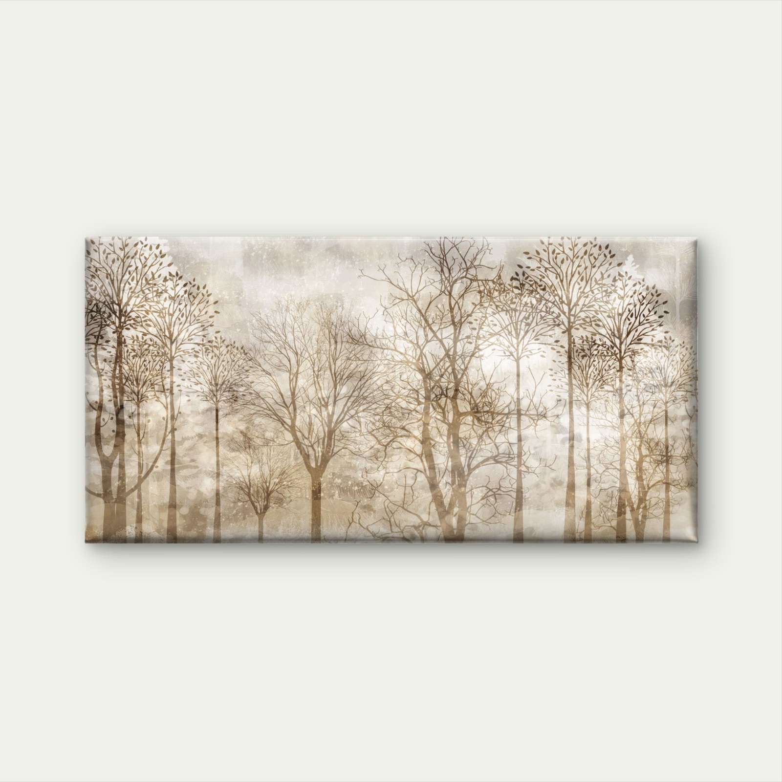 Abstract Sepia Winter Forest Wall Art Canvas Office Home Room Framed 120x60cm
