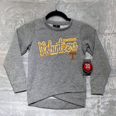 Tennessee Volunteers Colosseum Sweatshirt Girls S 6-6X Gray Crossover Hem NCAA