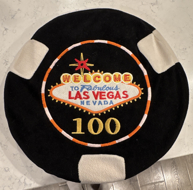 Las Vegas Nevada $100 Casino Chip Plush Pillow - Casino Theme