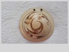 Lena Chio Charlie c. 1940 hanging bowl Corn Woman 6" Hopi pottery vintage