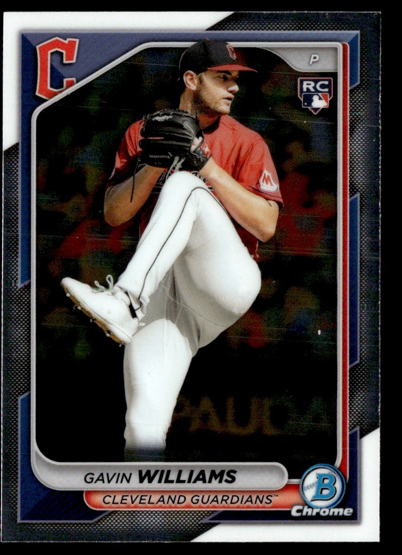 GAVIN WILLIAMS 2024 BOWMAN CHROME RC CLEVELAND GUARDIANS #77