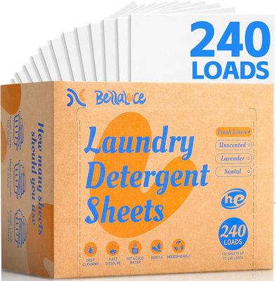 #ad Laundry Detergent Sheets Space Saving Travel Deep Cleaning Fresh Linen Scent $33.28