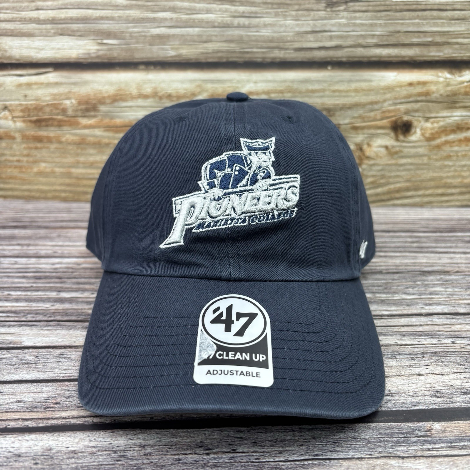 47 Brand Clean Up Marietta Pioneers College Navy Blue Hat Adjustable Cap OSFA