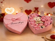 Valentines Gift for Her Girlfriend Wife Anniversary Gift Romantic Rose Bear Gift