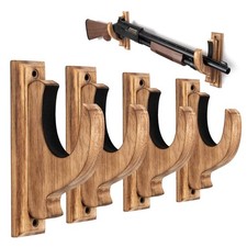 DGWJSU Gun Rack Wall Mount, Solid Wood Pack of 4, Carbonized Brown (4 Pcs)