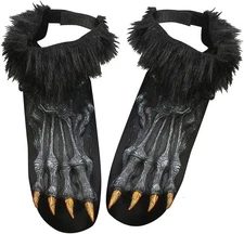 Werewolf Shoe Covers Wolf Halloween Adult Costume Accessory Black Lycan One Size