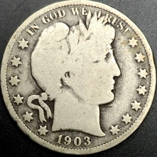1903-O 90% Silver Barber Half Dollar 50c Coin