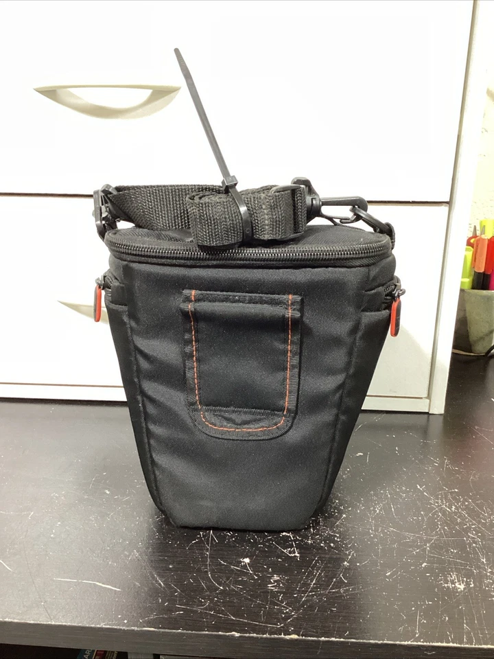 Case Logic Camera Bag Black Orange Compact Case Crossbody Shoulder Strap - Image 3 of 4