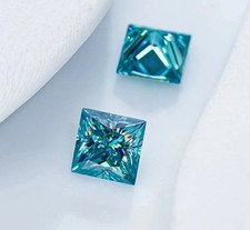 3 Ct Lab Grown Blue Color Diamond Princess Cut VVS1 D Grade Certified Stone