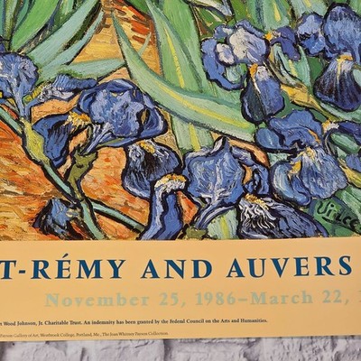 ゴッホ展 ポスター「アイリス」メトロポリタン美術館 1986-1987 Vintage Van Gogh Irises Metropolitan Museum Of Art Poster Print
