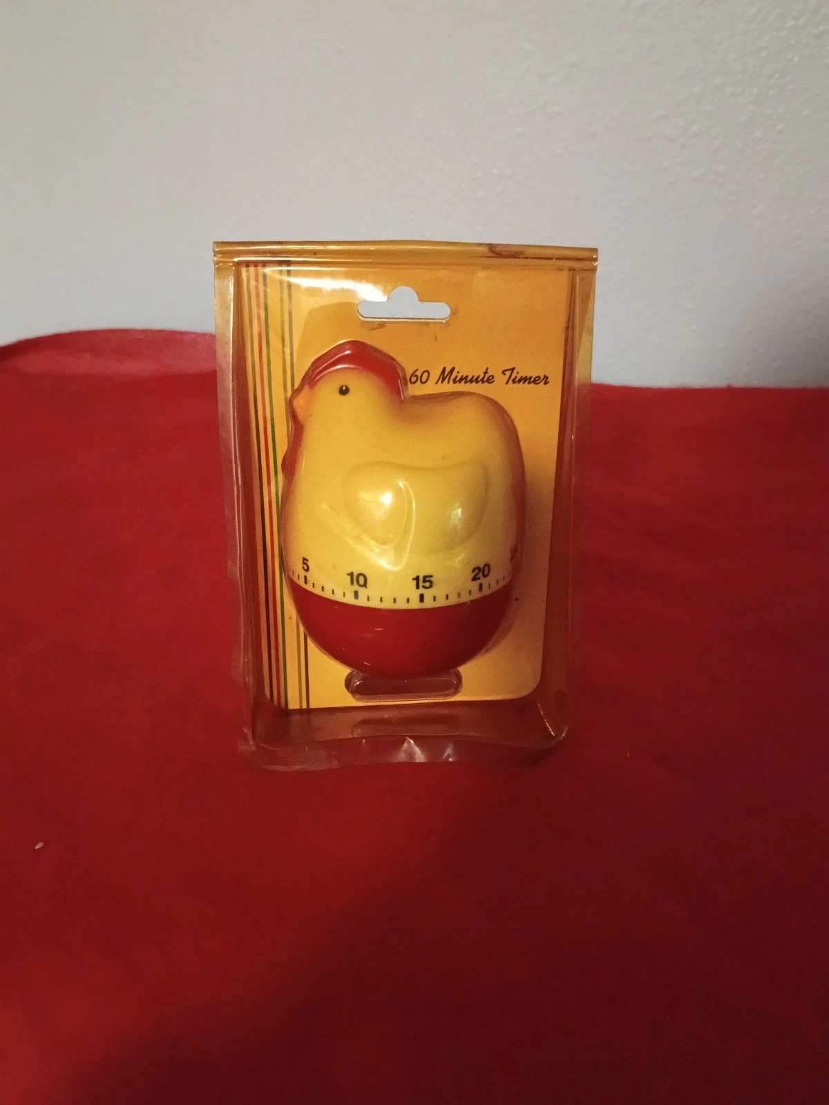 Kitchen Cooking Chicken Shaped Mechanical Alarm Timer 60 Minutes White Red (New)