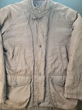 Vintage Fay Italian Utility Field Jacket Coat Men’s Medium Brown Zip & Button