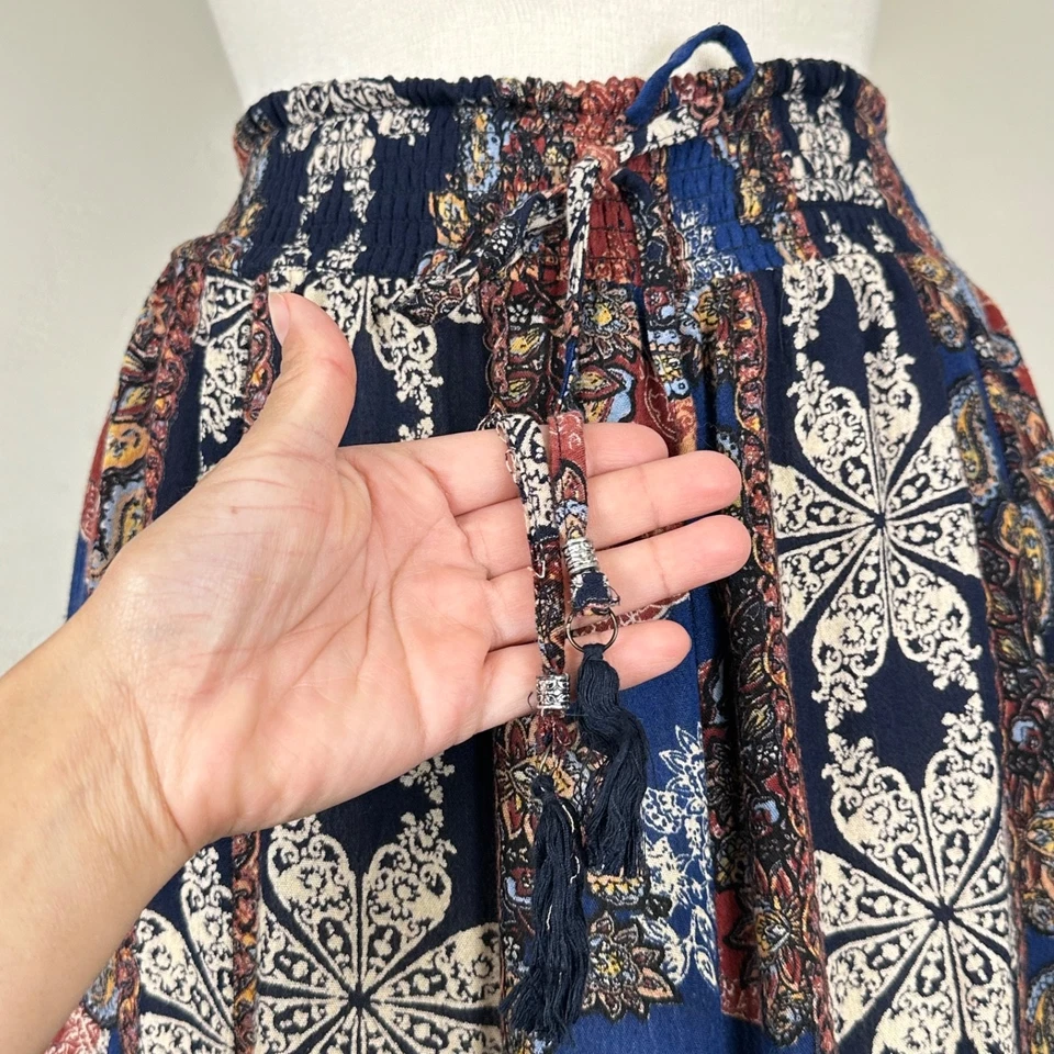 Saia Lola P Feminina M Caprichosa Boho Cottage Fada Grunge Hippie Paisley Flowy - Imagem 2 de 4