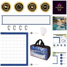 Versatile 15-30FT Pool Volleyball Net - Heavy Duty PE with Storage Bag Included