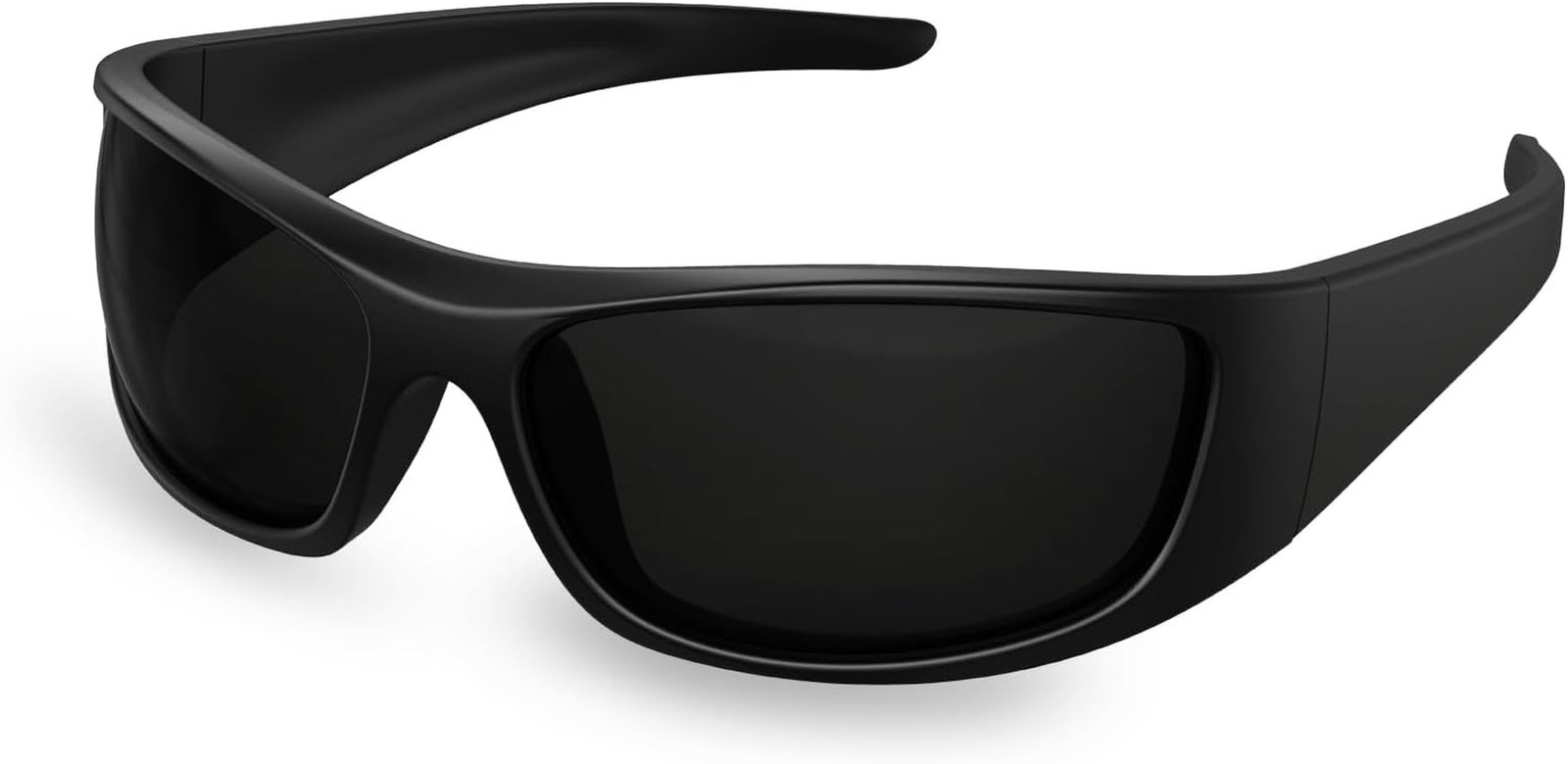Super Dark Lens Black Polarized Sunglasses|Wrap around Sport Sunglasses|Uv400|Ca
