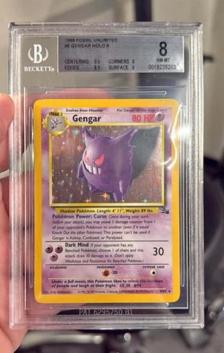 1999 Pokemon TCG Fossil EN Gengar 5/62 Holo Rare Unlimited Beckett 8