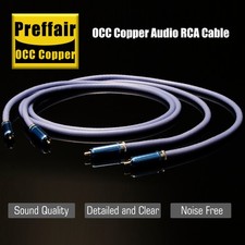 HiFi RCA Cable OCC Audio Signal Interconnect Cable With Silver plated plug