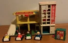 Complete Vintage Fisher Price Little People 930 Parking Garage Set.  No Box