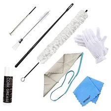 Flute Care Kit - Complete Set Including Brush, Swab, Rod, Screwdriver, white