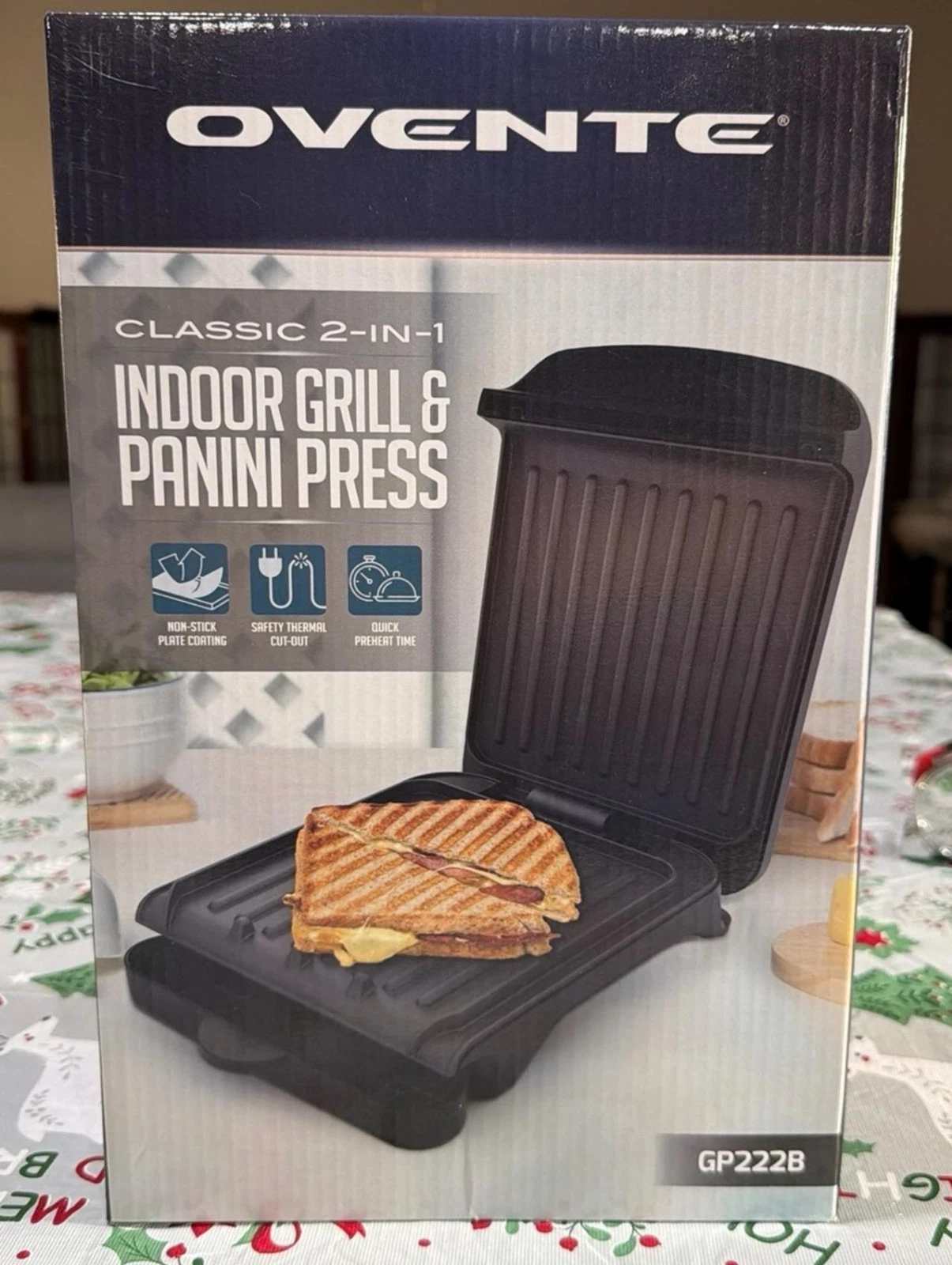 Ovente Classic 2-in-1 Indoor Grill and Panini Press