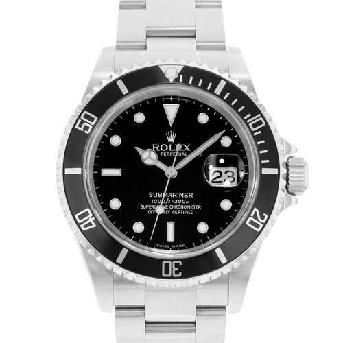 Rolex Submariner Date 16610 40mm Black Steel Aluminum Oyster Mens Watch 2005