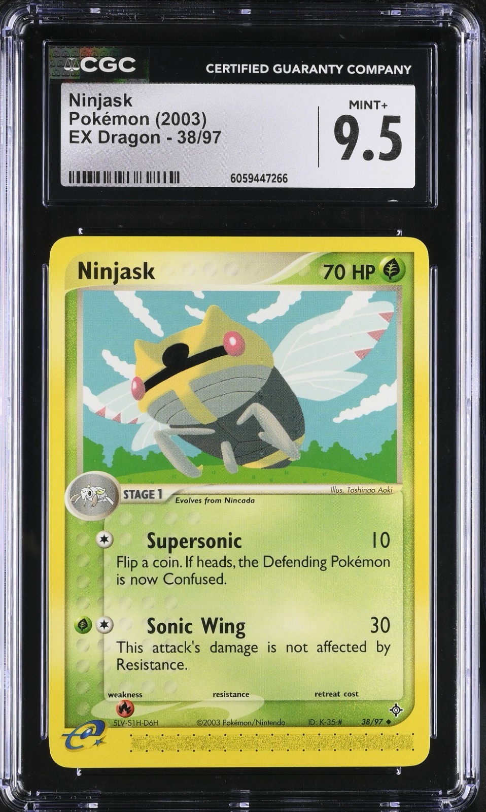 CGC 9.5 Ninjask 38/97 EX Dragon 2003 Pokemon Card