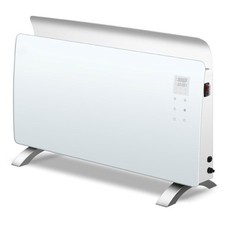 electriQ 2000W Smart Curved Designer Glass Panel Heater - Wall Mountabl ECGH20WW