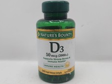 Nature's Bounty Vitamin D3 50mcg 2000IU Bone Immunity 240ct Exp 10/26