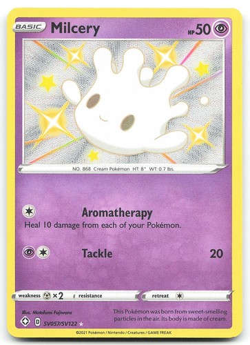 Milcery SV057/SV122 Shining Fates Shiny Vault Shiny Holo Rare Pokemon Card NM