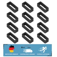 Stylische 12 Silikon Uhrenarmband Schlaufen, FüR 20Mm Uhren, Schwarz