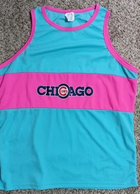 Chicago Cubs Budweiser Neon Tank Top XL Bleacher Game Promotional Giveaway SGA