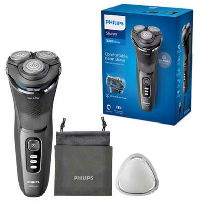 Philips Series 3000 Elektrischer Nass- & Trockenrasierer 5D Flex Pivot + Trimmer S3244/12