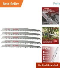 Wood Pruning Saw Blades 9-Inch Carbon Steel 5-Pack for Reciprocating Saws Fas...