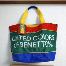 Borsa grande vintage anni 90 United Colors of Benetton logo multicolore rara Y2K