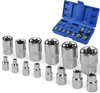 Drado Torx-SteckschlüSsel-Set E4-E24, AußEn-Torx-StecknüSse, 1/4Zoll, 1/2Zoll, 3