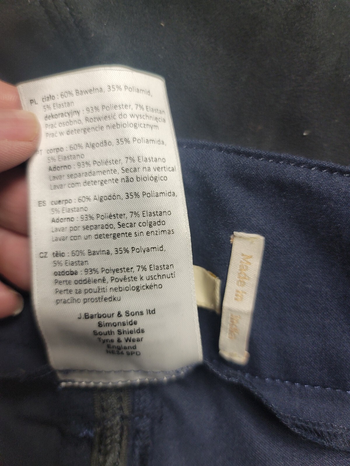 NWT Barbour Riding Show Pants Women's Size 18 NAVY Lead Skinny Trouser B-P-1 image 4