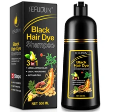 Instant Black Hair Dye Shampoo 3 In 1 For Gray Hair Coverage For Women & Men